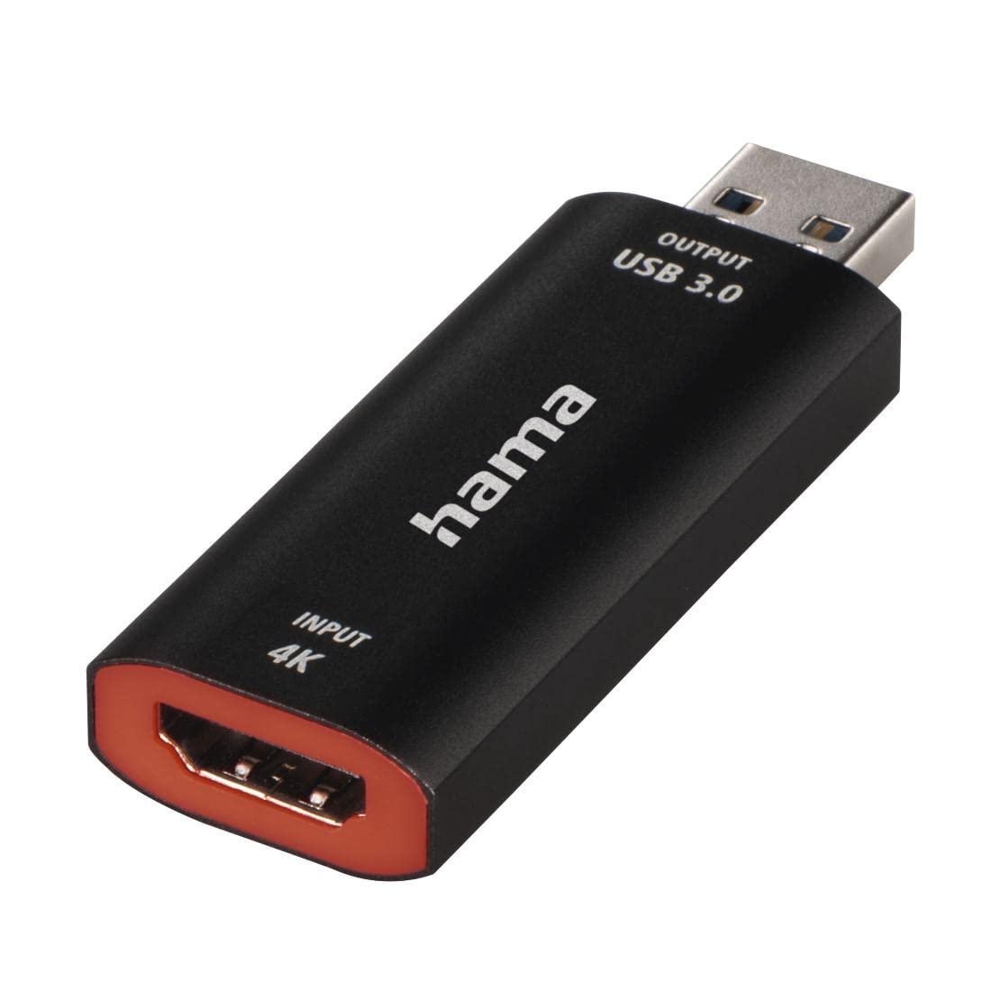 Hama Video Capture Card 4K HDMI zu USB 3.0 Videoaufnahmekarte (zur direkten Aufnahme Spiegelreflexkamera, Camcorder oder Action Cam mit PC, Laptop verbinden für Live Streaming, Gaming, Videokonferenz)