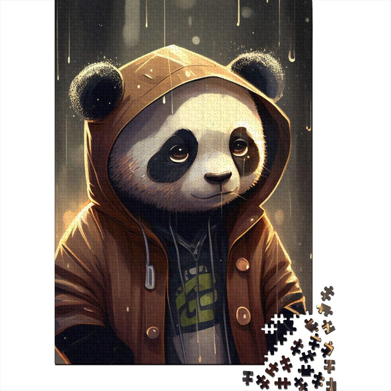 1000 Teile für Erwachsene Schwierige Puzzles Panda Manga Anime Holzpuzzles Puzzles für Erwachsene Teenager Lustige Familienpuzzles für Erwachsene (Größe: 75 x 50 cm)