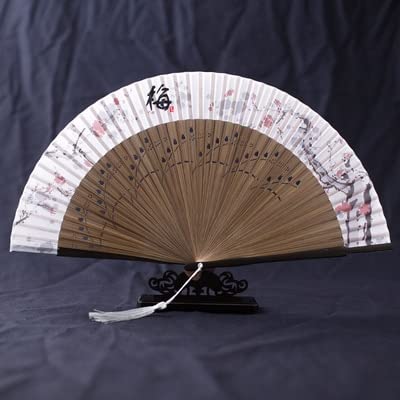 VSULZVNU Faltfächer Faltbarer Japanischer Japanischer Klassischer Blumen Faltbarer Kirschblüten Alte Handgemachte Seide Klassischer Ventilator Kompatibel mit Hanfu Fan (A4) (A4)