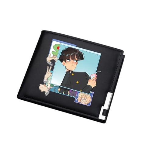 RYNDEX M-ob Psyc-ho 100 Geldbörse Anime, Kunstleder Kartenetui Geldtasche mit Münzfach, Kunstleder Geldbörse Münzbörse Wallet, Game Fans Teens Geburtstagsgeschenk(Color:Multicolor 8)