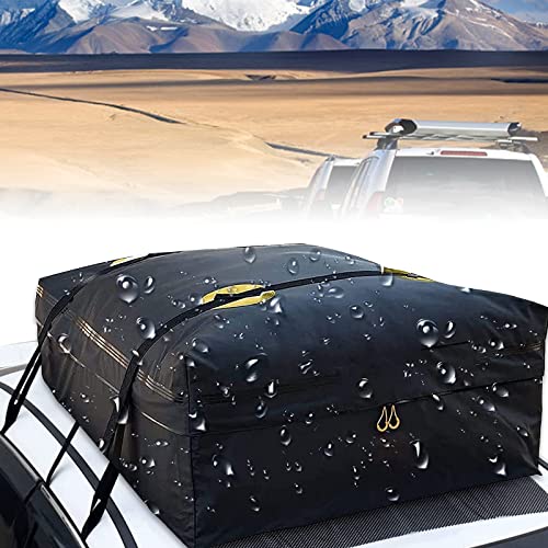 Car Rooftop Cargo Carrier Bag, longziming 15 Cubic Feet Heavy Duty Waterproof Truck Cargo Bag, 600D Nylon Starke Dach Taschen Lagerung mit Breite Träger für Reise Auto (99x90x42cm)