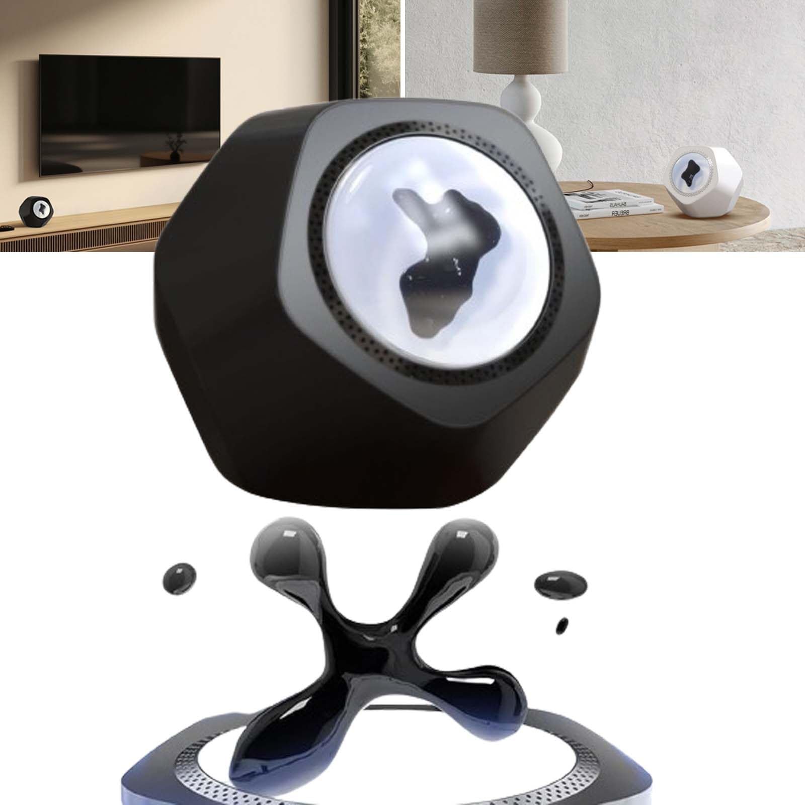 JMbpkduHs Magnetic Fluid Audio, Kreativer Bluetooth-Lautsprecher-Tonabnehmer, 360°-Surround-Sound + Musikvisualisierung, Touch-Design, Für Home-Office-Dekoration/Teenager-Geschenk,Black