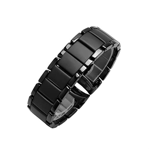 YIHANSS Keramik-Armband für Armani AR1451 AR1452 AR1400 AR1410 Uhrenarmband mit Schmetterlingsschließe aus Edelstahl, 22 24 mm Uhrenarmbänder (Farbe: AR1451 hell)