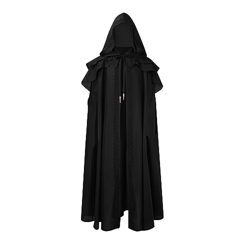 WANGTIANXUE Mittelalter Kleidung Herren, Mittelalter Kostüm Herren, Umhang Herren Vintage Gothic Stil Kapuzenumhang Große Größen Faschingskostüme Männer Umhang Halloween Cosplay Kostüme Erwachsene