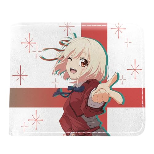 Lycor-is Reco-il Kartenetui Anime, Cartoon-Münztasche Kleine Geldbörse, PU Leather Geldbörse Brieftasche Wallet(Color:Multicolor 17)