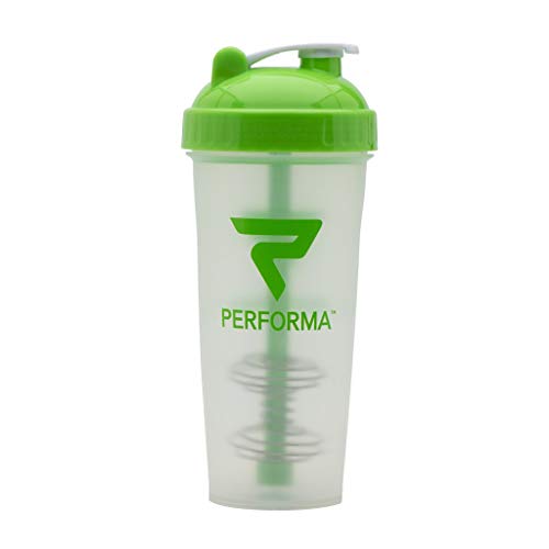 PerfectShaker Performa Shaker-Flasche, klassisch, grün, auslaufsicher, mit Actionstab-Mix-Technologie für Ihre Sport- und Fitnessbedürfnisse Spülmaschinenfest und bruchsicher