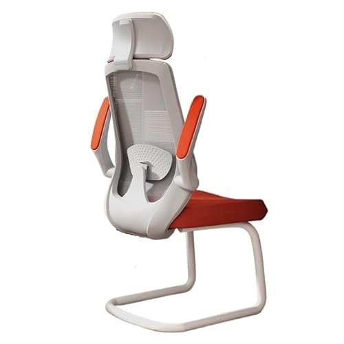 FUHAI-666 Bürostühle Ergonomischer Bürostuhl ohne Rollen, Gaming-Stuhl mit verstellbaren Armlehnen, Schreibtischstuhl for das Homeoffice, Arbeitsstuhl mit Lendenwirbelstütze Schreibtischstuhl(Orange)