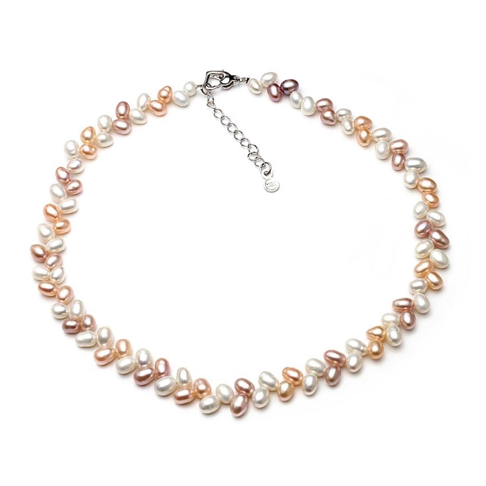 Aqxyxsw Mehrfarbige Perlenkette Natürliche Süßwasserperlenkette for Frauen Mädchen Geburtstagsgeschenk lingli(Multicolor pearl)