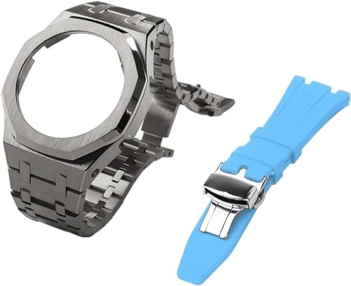 IOTUP Gen 5 Metall-Uhrengehäuse, Lünette und Fluorkautschuk-Uhrenarmband, Kombinationsset, für GA2100, GA2110, GAB2100, GM2100, Mod Kit für Watch Full, GA-2100/2110, Achat