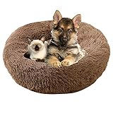 Rysmliuhan Shop hundebett kleine Hunde hundebett Grosse Hunde Katzen Donut Bett Donut Hundebett Luxus Hundebett Hundekomfortbett Haustiernest Light Coffee,80cm/31.5in