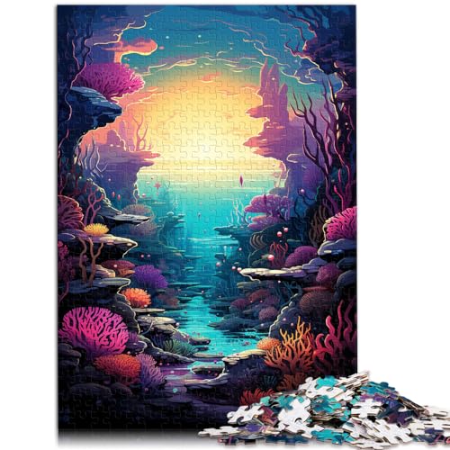 Puzzles für die Tiefsee, farbenfrohe psychedelische 1000 Puzzles für Erwachsene, Holzpuzzles, Spielzeugpuzzles, Lernspiele, Stressabbau-Puzzles, 1000 Teile (50 x 75 cm)