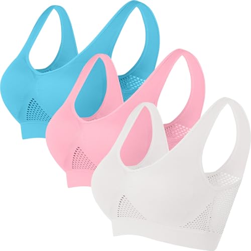 3er-Pack Sport BH Damen Ohne Buegel Push up Yoga Sports BH Klassische Bustier Soft Bequemer Bralette Fitness Dessous Crop Top für Alltag Fitness Sport Outdoor