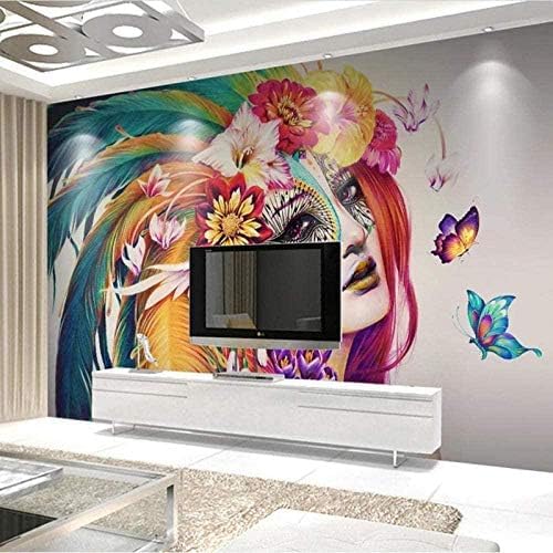 XLMING Kreative Handgemalte Bunte Schmetterlinge Schöne Wandkunst 3D Tapeten Home Esszimmer Sofa Schlafzimmer Wohnzimmer TV Hintergrund-300cm×210cm