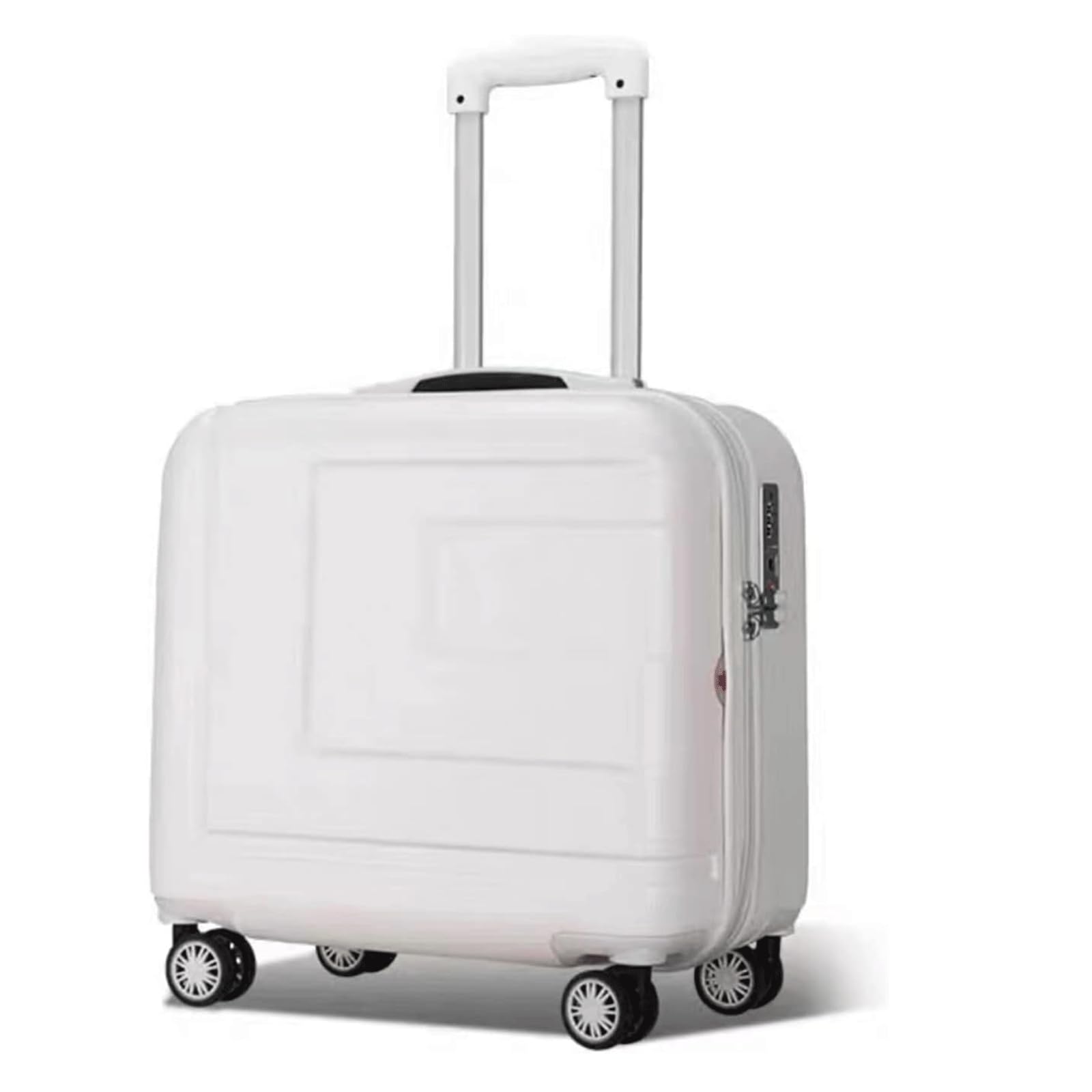 LANAZU Handgepäckkoffer, Kleiner Leichter Koffer mit Rollen, integrierter Passwort-Trolley, geeignet für Reisen und Urlaub (White 44 * 24 * 45CM)