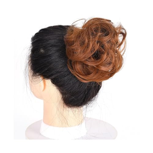 Haarteil Haargummi Lockiger, unordentlicher Haarknoten, Chignon, Donut, Haarpolster, elastisches Haar, synthetisches Haarteil for Frauen Haarverlängerung(30)