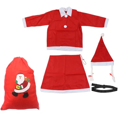 Aurgiarme Weihnachtsmann-Anzug, Weihnachtsmann-Kostüm für Männer und Frauen, Erwachsene, 3/4/5/6/7, Weihnachtsmann-Kostüm, Outfits, lustiger Weihnachtsmann-Bär-Hut, Weihnachtsmann-Anzug