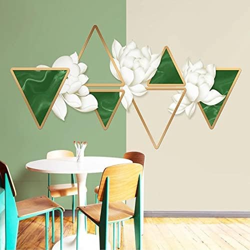 XLMING Geometrische Handgemalte Weiße Lotosblume 3D Tapete Home Dekoration Wohnzimmer Sofa Schlafzimmer Tv Hintergrund Wand-400cm×280cm