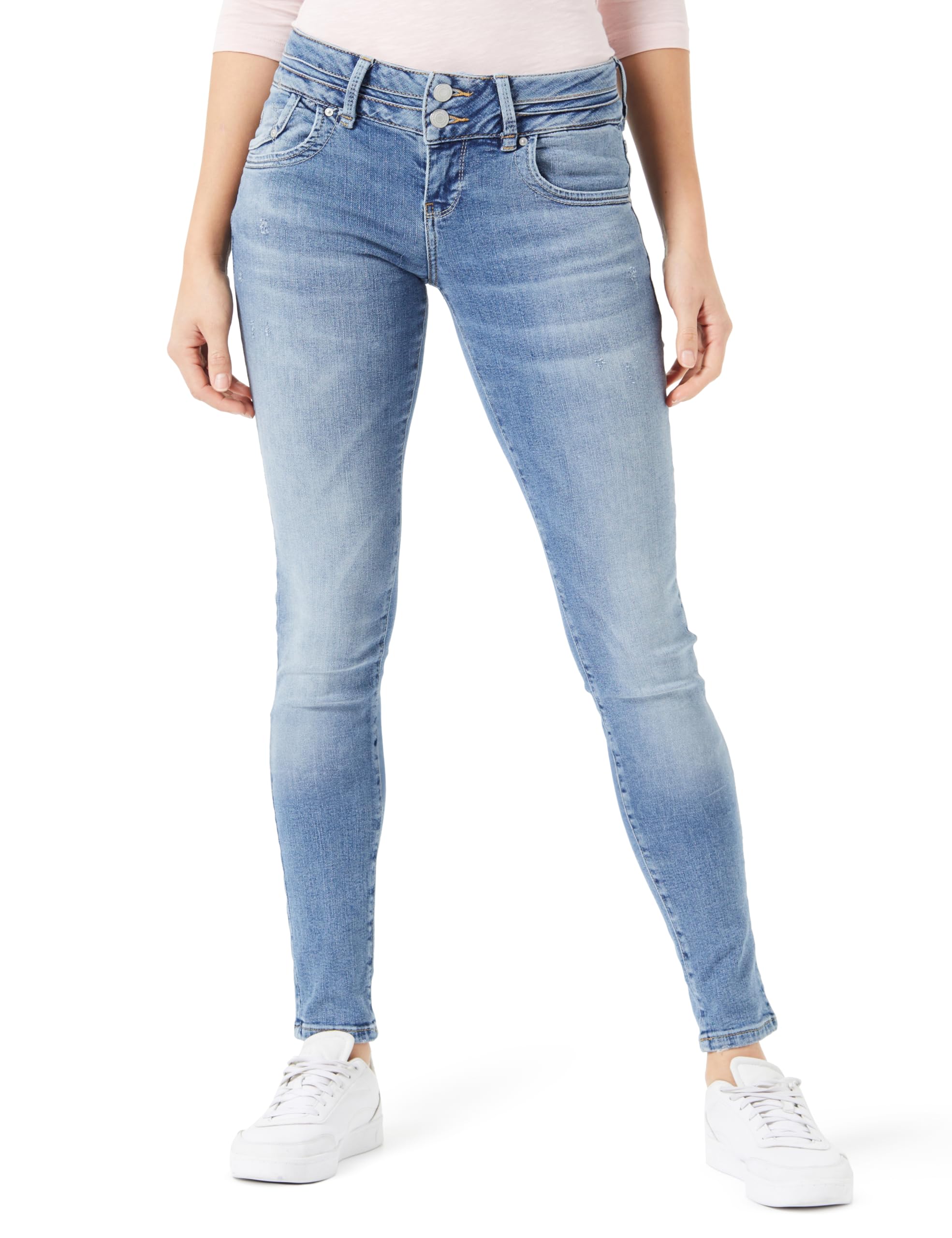 LTB Jeans Damen Jeanshose Julita X - Jeans Damen mit Reißverschluss und einfachen 5 Taschen, Flacher Vorderseite und niedriger Taille aus Baumwollmischung - Hell Blau Größe 30/32