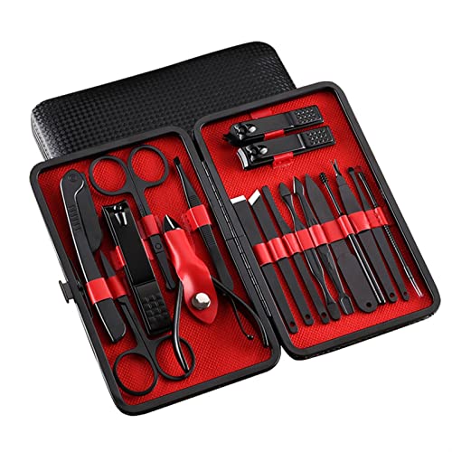 BONAD Zehennagelknipser 18. Stck Professionelle Nagelschneider Pediküre Schere Set Edelstahl Eagle Haken Tragbare Maniküre Nagel Clipper Werkzeug Set Werkzeuge Nagelknipser-Set