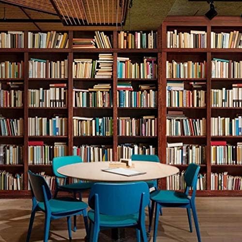 XLMING Kubische Wand Bücherregal Bibliothek Arbeitszimmer Bibliothek Cafe 3D Tapeten Home Esszimmer Sofa Schlafzimmer Wohnzimmer TV Hintergrund-200cm×140cm