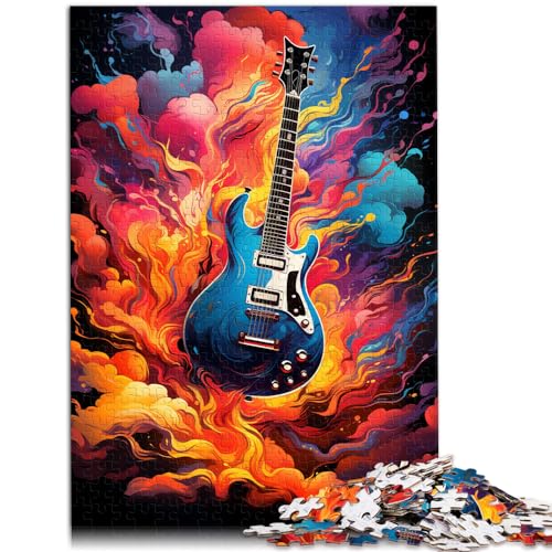 Puzzle Farbige Gitarre, 1000 Teile, Holzpuzzle für Erwachsene, jedes Teil ist einzigartig – anspruchsvolles, unterhaltsames Familienspiel, 1000 Teile (50 x 75 cm)