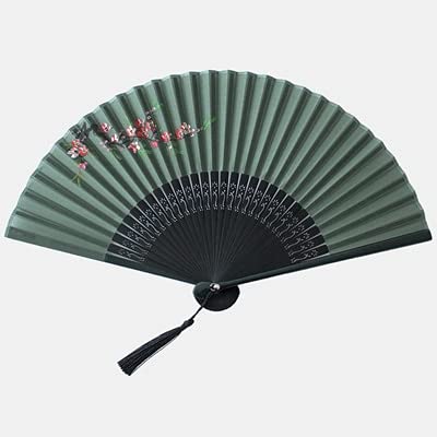 VSULZVNU Faltfächer Faltbarer Japanischer Japanischer Klassischer Blumen Faltbarer Kirschblüten Alte Handgemachte Seide Klassischer Ventilator Kompatibel mit Hanfu Fan (A4) (A4)