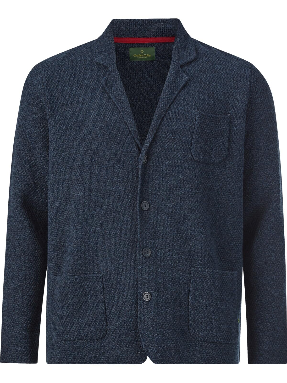 Charles Colby Herren Strickjacke Earl James (Freizeit-Sakko, Herren-Blazer) dunkelblau 3XL (XXXL) - 64/66