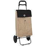 Laroom Einkaufstrolley mit Tasche Design nature37 Liter, Jute, Braun, 35 x 28 x 92 cm