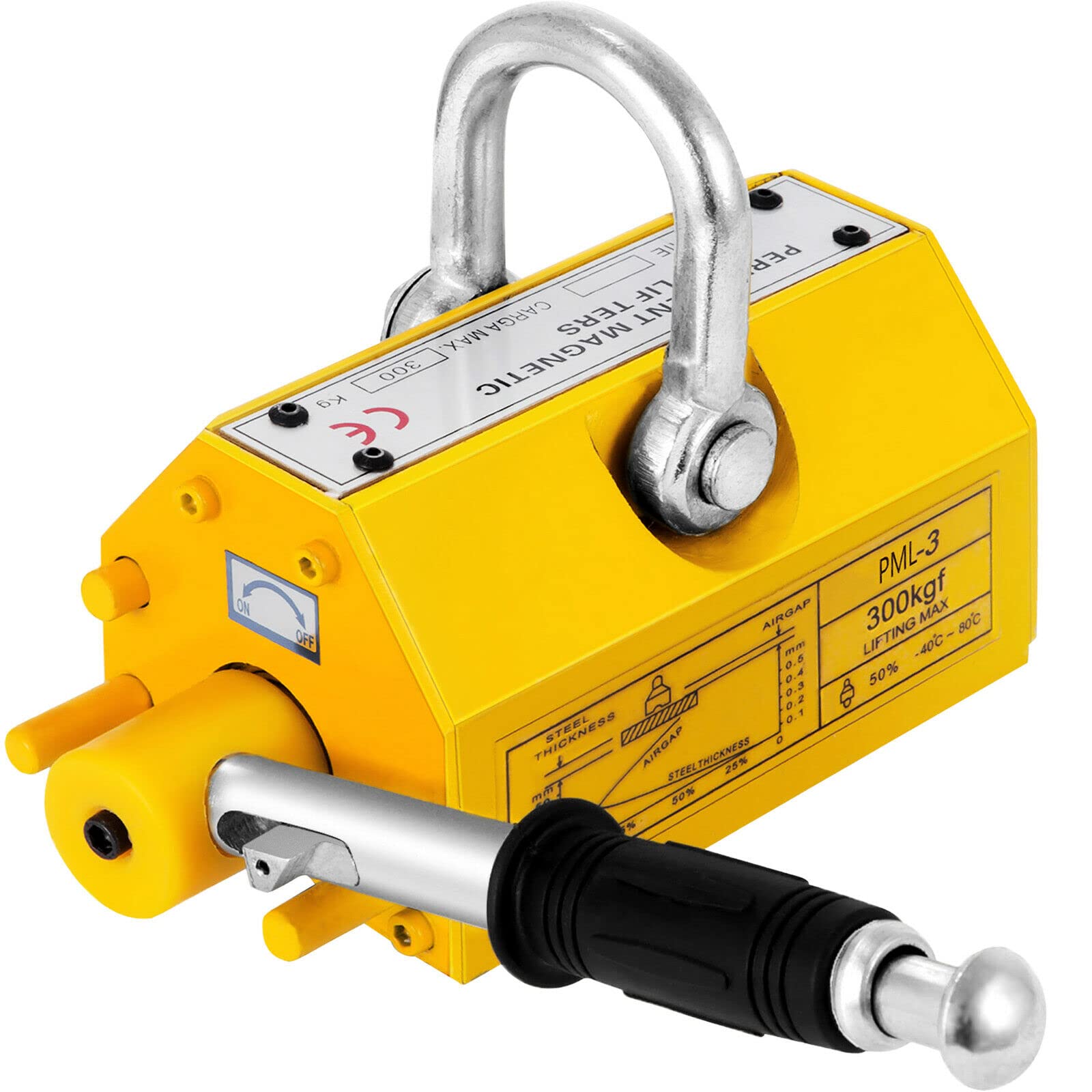 Stahl-Magnetheber 660 LB Permanenter Metall-Hebemagnet 300 KG Neodym-Magnetlift-Hebekran for die Durchführung von Stahlprojekten für Heimwerker-Anfänger