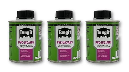 Tangit PVC-U/C/ABS Reiniger Spezialreiniger für Klebeverbindungen aus PVC-U und PVC-C sowie ABS (125ml / 3 Stück)