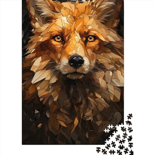 Puzzle für Erwachsene, 1000 Teile, Tierfuchs, Holzpuzzle für Erwachsene, Puzzlespielzeug, Spielspielzeug für Erwachsene, Familienpuzzle, Geschenk, 75 x 50 cm