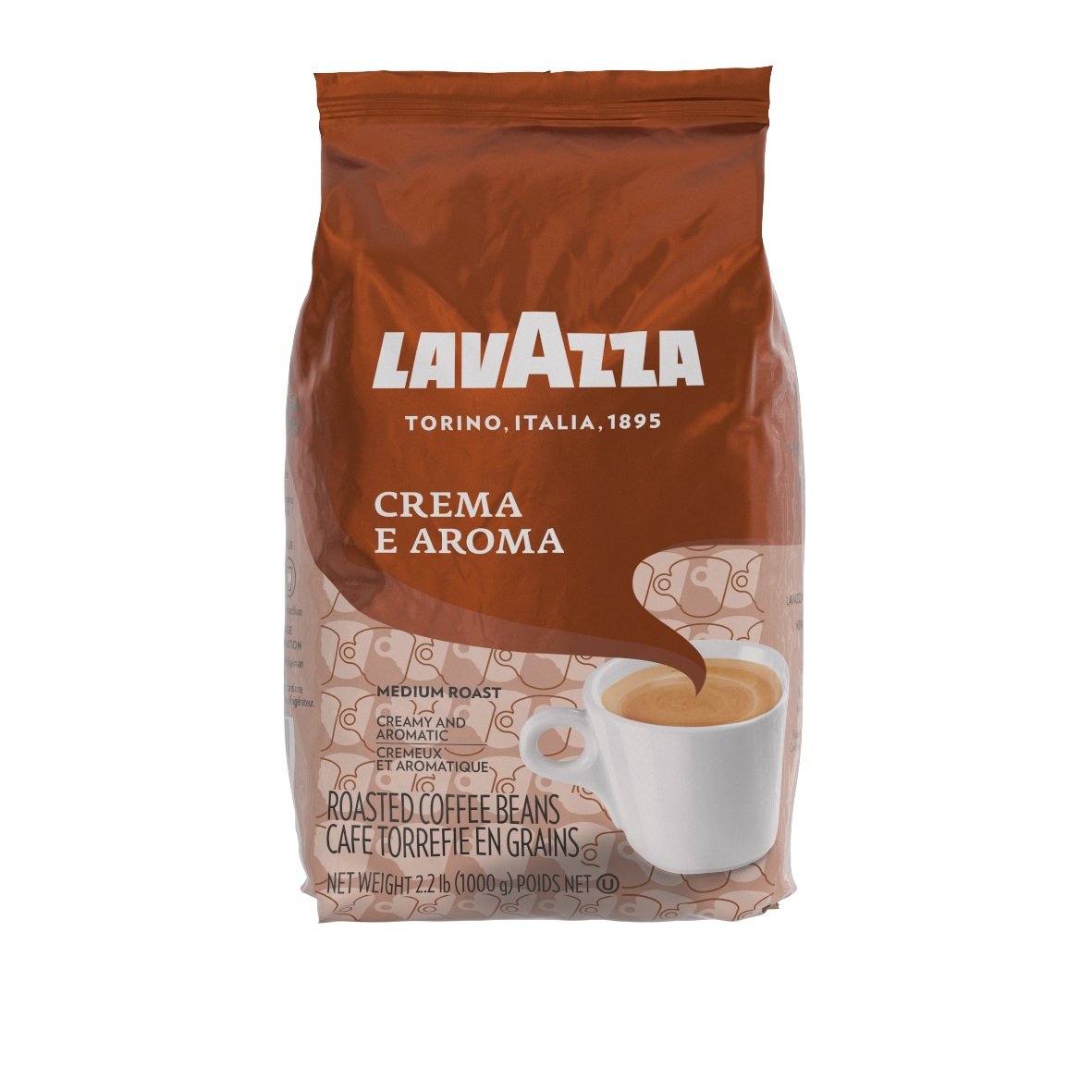 Lavazza L'Espresso Gran Crema Ganze Bohnen-Kaffeemischung, mittelgroßer Espresso-Braten, 1 kg Beutel