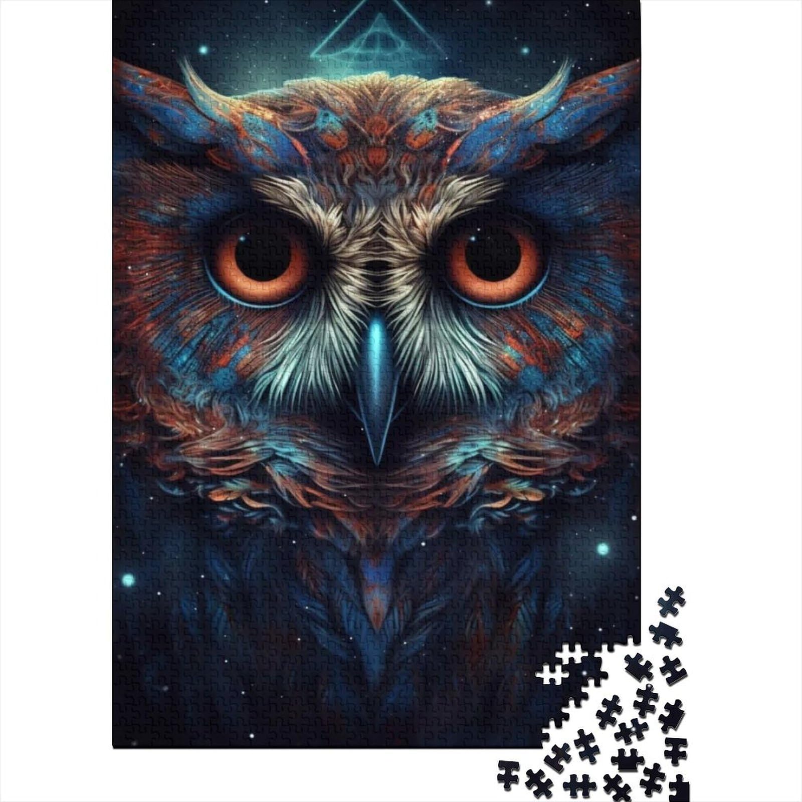 Cosmic Owl Puzzle für Erwachsene, 1000 Teile, Holzpuzzle, Puzzle für Erwachsene, Teenager, Puzzle für Erwachsene, Geschenke für Erwachsene, 75 x 50 cm