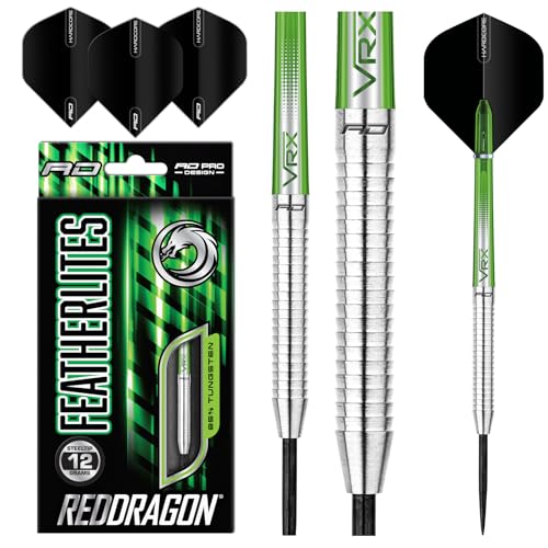 RED DRAGON Featherlite 2: 12g Tungsten Darts Set mit Flights und Schäfte