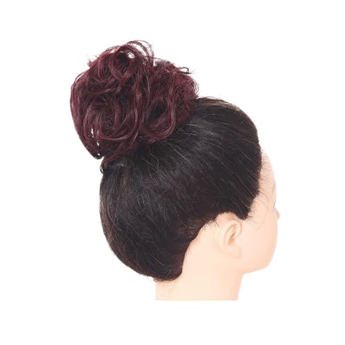 Haarteile Haarknoten Synthetischer unordentlicher Haarknoten, Chignon, Haargummis, gefälschtes Haarband, Zopf, elastischer Haarteilschwanz for Frauen, synthetischer Wickel, lockiger Pferdeschwanz Bröt