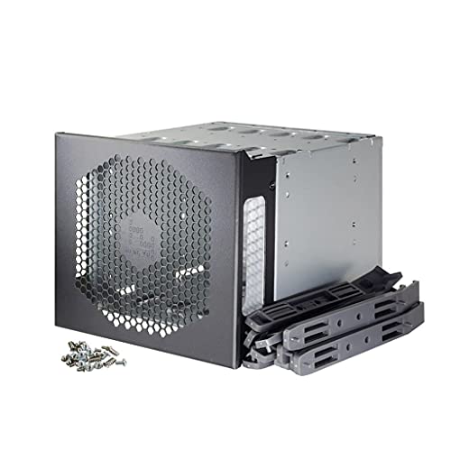 Qsvbeeqj 12,7 cm bis 12,7 cm x 8,9 cm Rack, Edelstahl, harter Käfig für Desktop-Computerkäfig, Festplattenregal