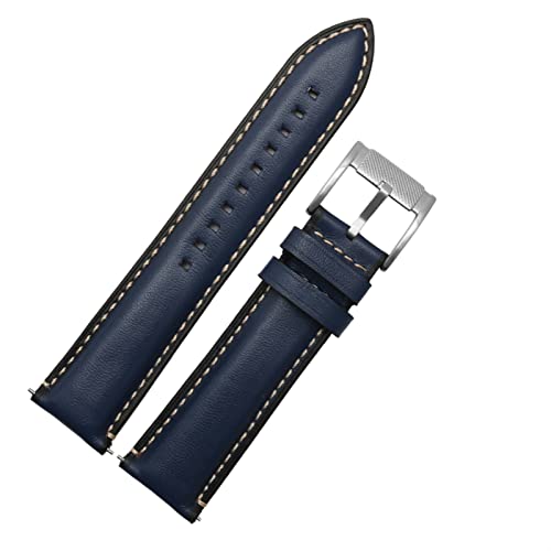 SCRUBY Schnelle Release -Genu „ -Uhrengurt für Fossilien FTW1114 4016ME3110 FS5436 24 20 2 2mm Uhrband für Huawei Pro 2 Gear S2 S3(Blue silver clasp,24mm)