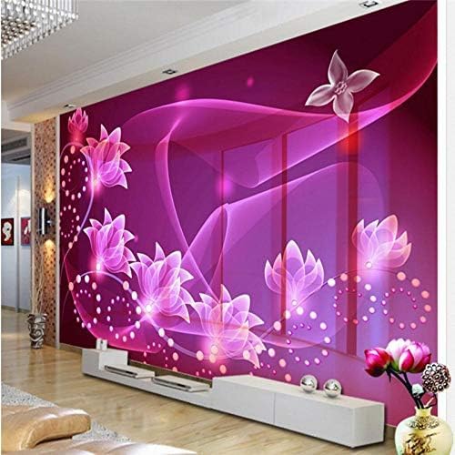 XLMING Fantasie Transparente Blume Küche Esszimmer Arbeitszimmer Wohnzimmer TV Hintergrund Wand 3D Tapete-400cm×280cm