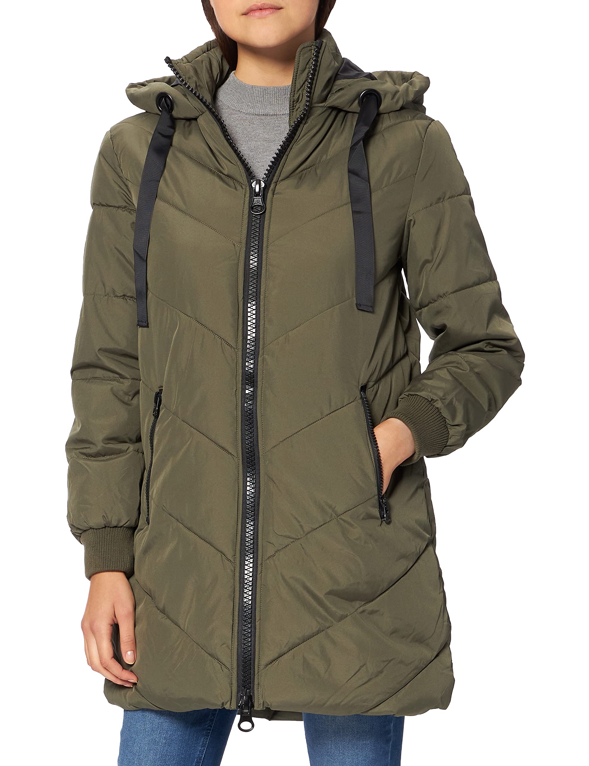 JDY Damen Jdyskylar Padded Hood Jacket Otw Noos, Forest Night, M