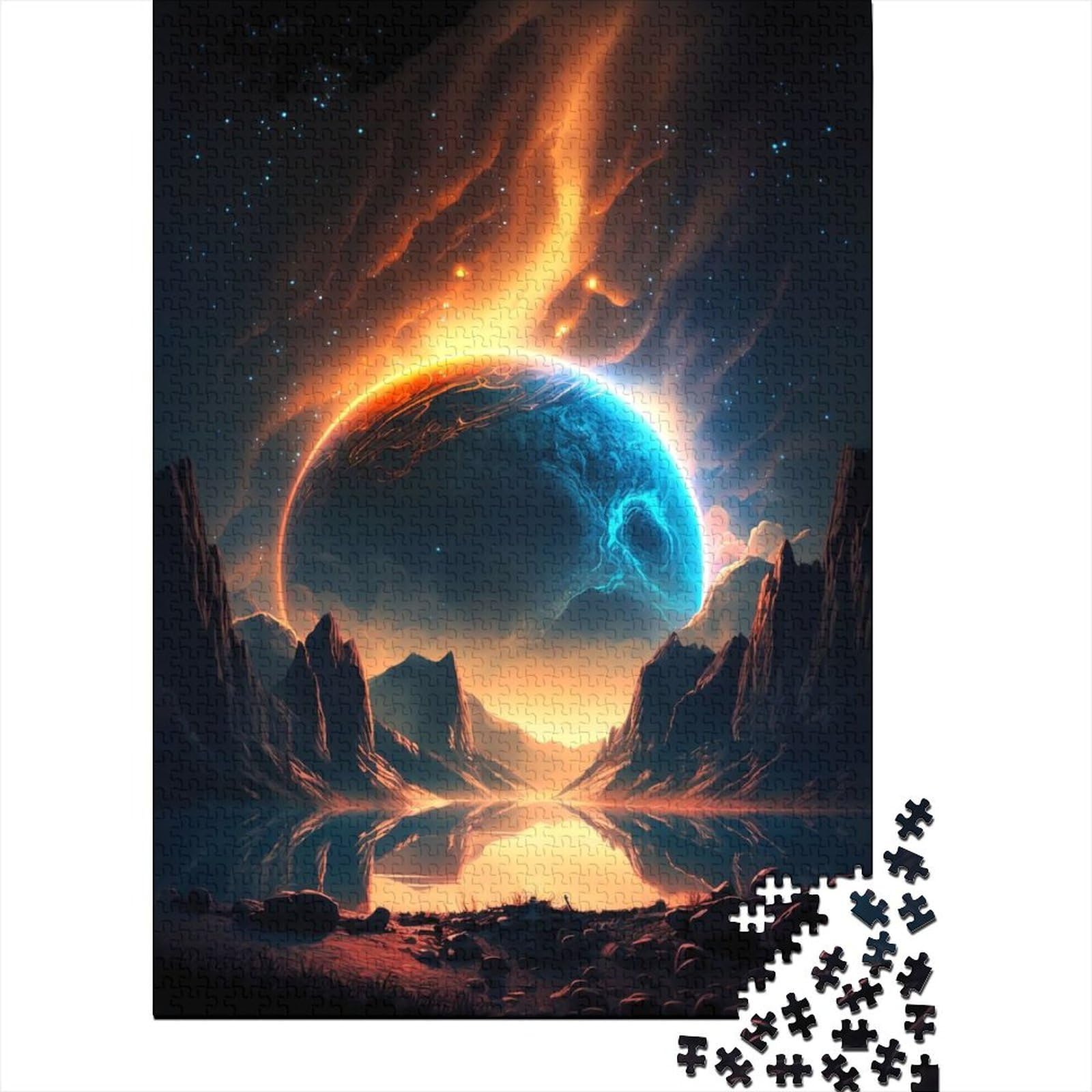 Holzpuzzle „Cosmic Sanctuary Landscape“ für Erwachsene, Puzzle-Spielzeug, 1000 Teile, Puzzle für Erwachsene und Teenager, nachhaltiges Puzzle für Erwachsene (Größe: 75 x 50 cm)