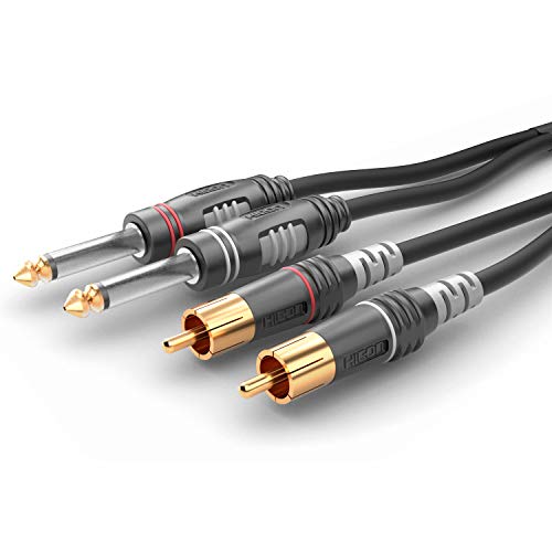 Sommer Cable Basic HBA-62C2 / 2 x 6,3mm Klinke mono Hicon - 2 x RCA/Cinch Hicon (3m)