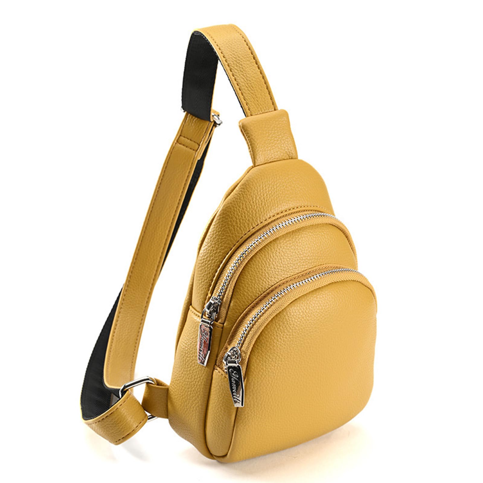 TAKOXIA Tasche für Damen, Bauchtasche, PU, große Kapazität, Sport-Gürteltasche, Brusttasche, multifunktional, Damen, Crossbody, Hüfttasche, Schultertasche, gelb, As shown in the figure