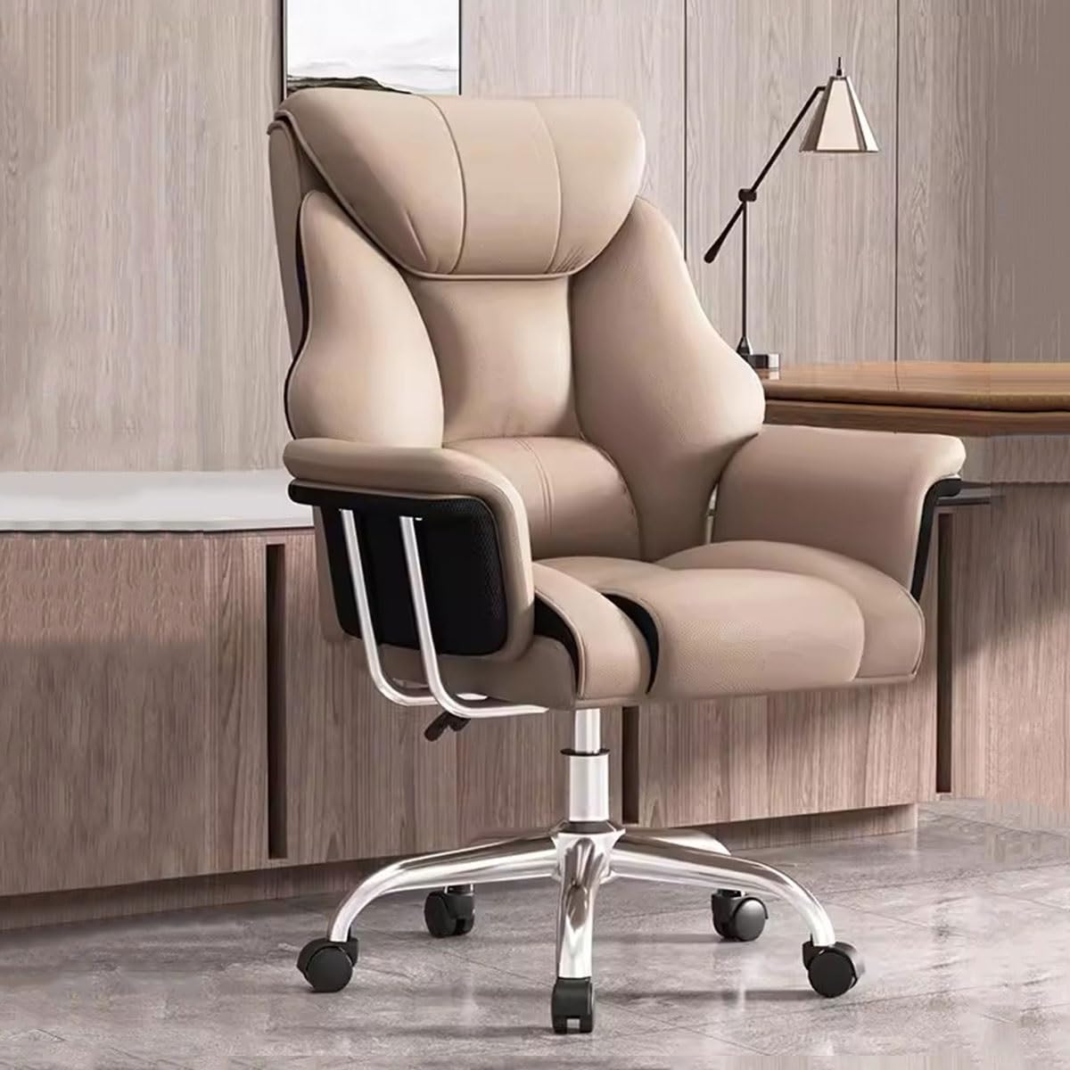 Boss Chair Big and Tall Bürostuhl Gonomic Chefsessel, Drehstuhl mit Rückenlehne, Computerstühle, Gaming-Luxus-Schreibtischstuhl aus Leder mit stabilisierenden Rollen Run forward