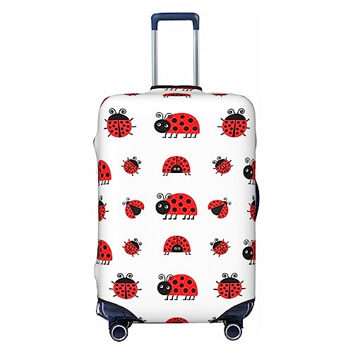 Red Ladybug Reisegepäckabdeckung, robuster Kofferschutz, passend für 45,7 - 81,3 cm große Gepäckstücke, Größe M, Schwarz, Medium