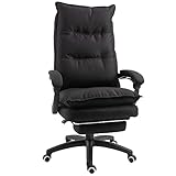 Vinsetto Bürostuhl Massage, Chefsessel mit Massagefunktion, Gaming Stuhl, höhenverstellbarer, ergonomischer Drehstuhl, Massage Sessel, Nylon, Schwarz, 70 x 62 x 120-130 cm