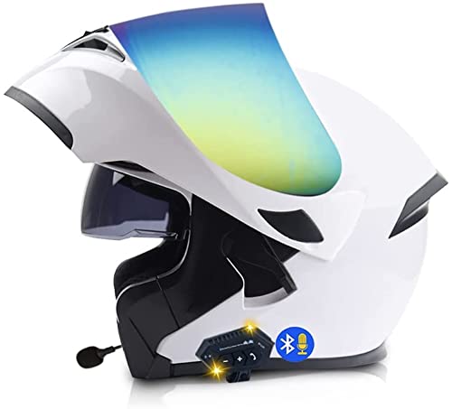 Klapphelm Motorradhelm,Bluetooth Integralhelm,Mit Doppelvisier, ECE Genehmigt,30m Bluetooth-Gegensprechanlage,Intelligente Geräuschunterdrückung,Wasserdicht,Ganzjährig Verfügbar