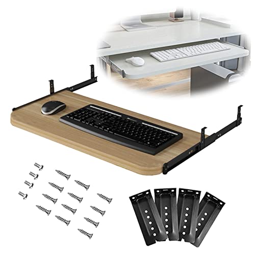 Gleitstütze für Computermaustastatur mit Schubladenregal, Ablage 540/600/700 × 270 mm, für Schreibtisch und PC-Tisch, Tastaturablage unter der Schreibtischschublade, platzsparend, ausziehbare Tastat