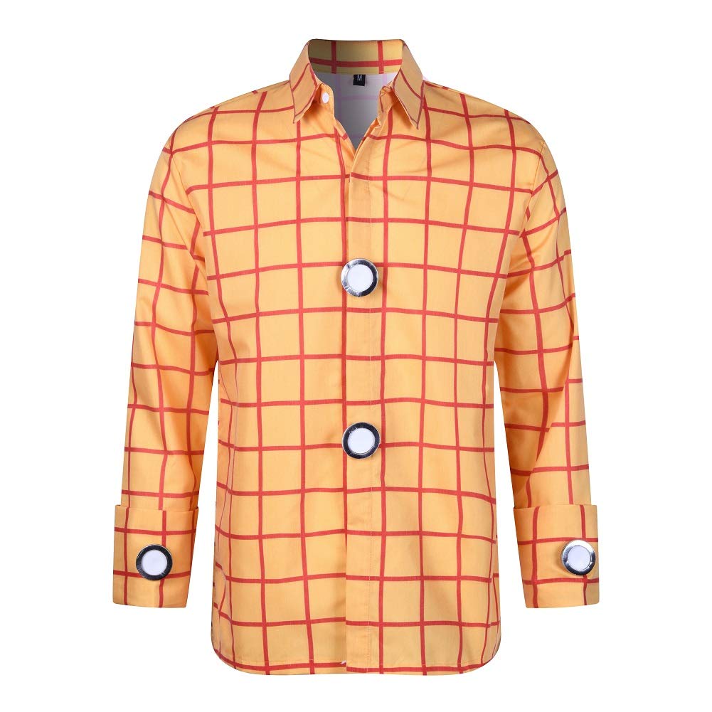 AYYOHON Woody Shirt Cowgirl Jessie Kostüm Hemd Herren Plaid Button Down Langarm Arbeit Freizeithemd M