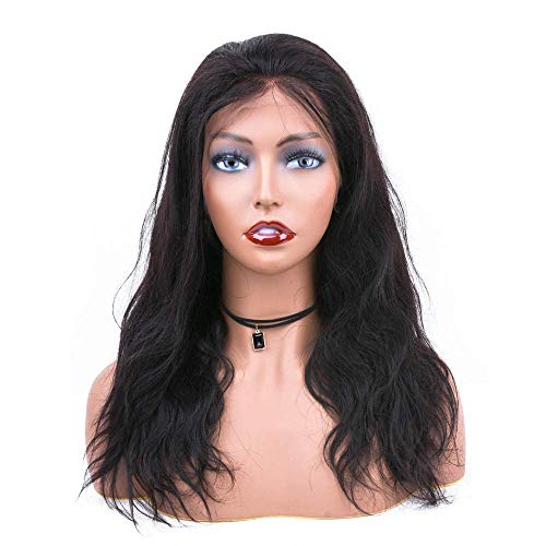 LINLINCD-360wig volle Spitzekörperwelle natürliche schwarze Perücke 16inch