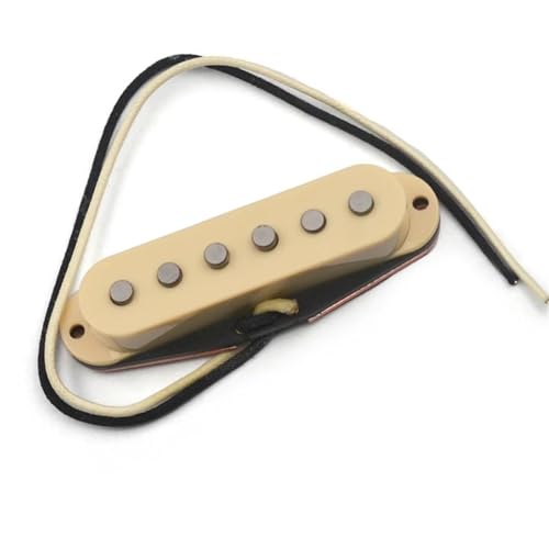 Gitarren-Steg-Tonabnehmer Imitieren Den Klang Des Brücken-Tonabnehmers Mit Versetztem Pol Und Schwarzem Basismagneten Für E-Gitarre e gitarren tonabnehmer (Color : Off white Cover)